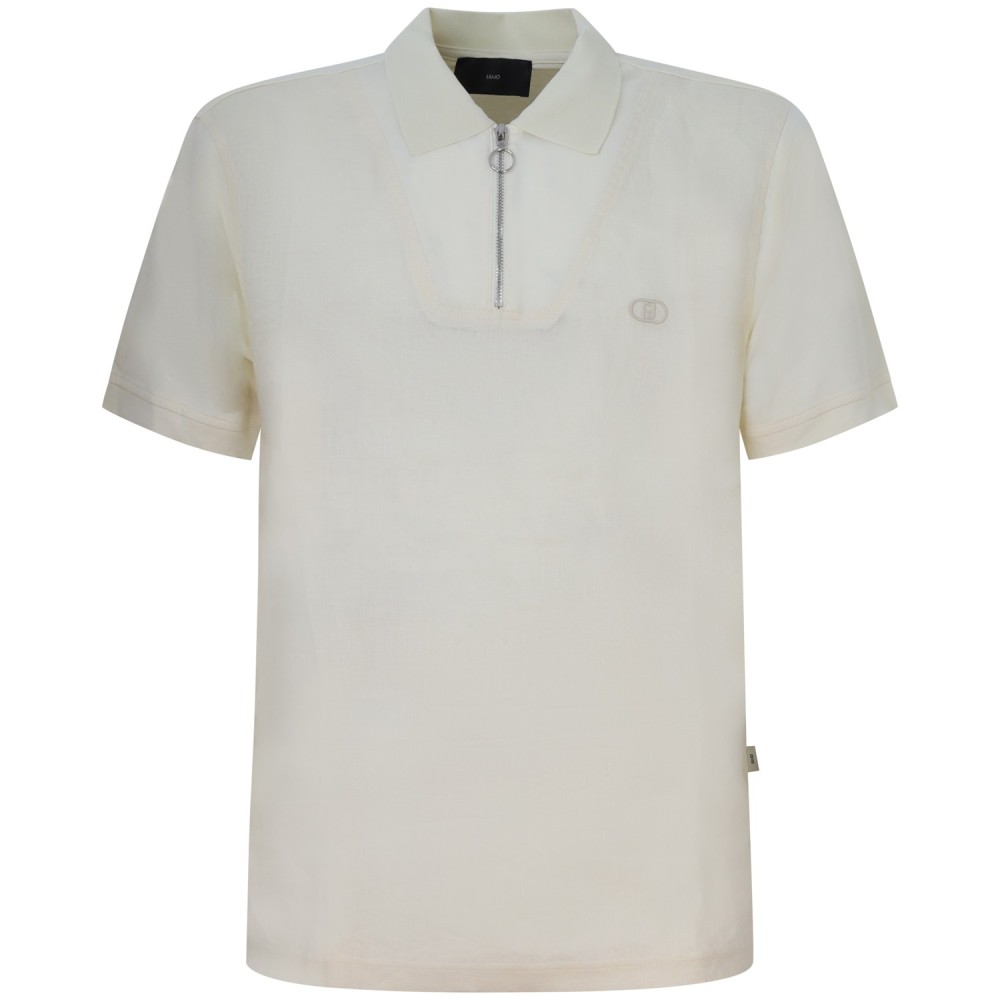 T-shirt in lino avorio per uomo