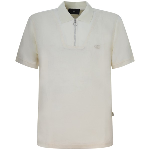 T-shirt in lino avorio per uomo