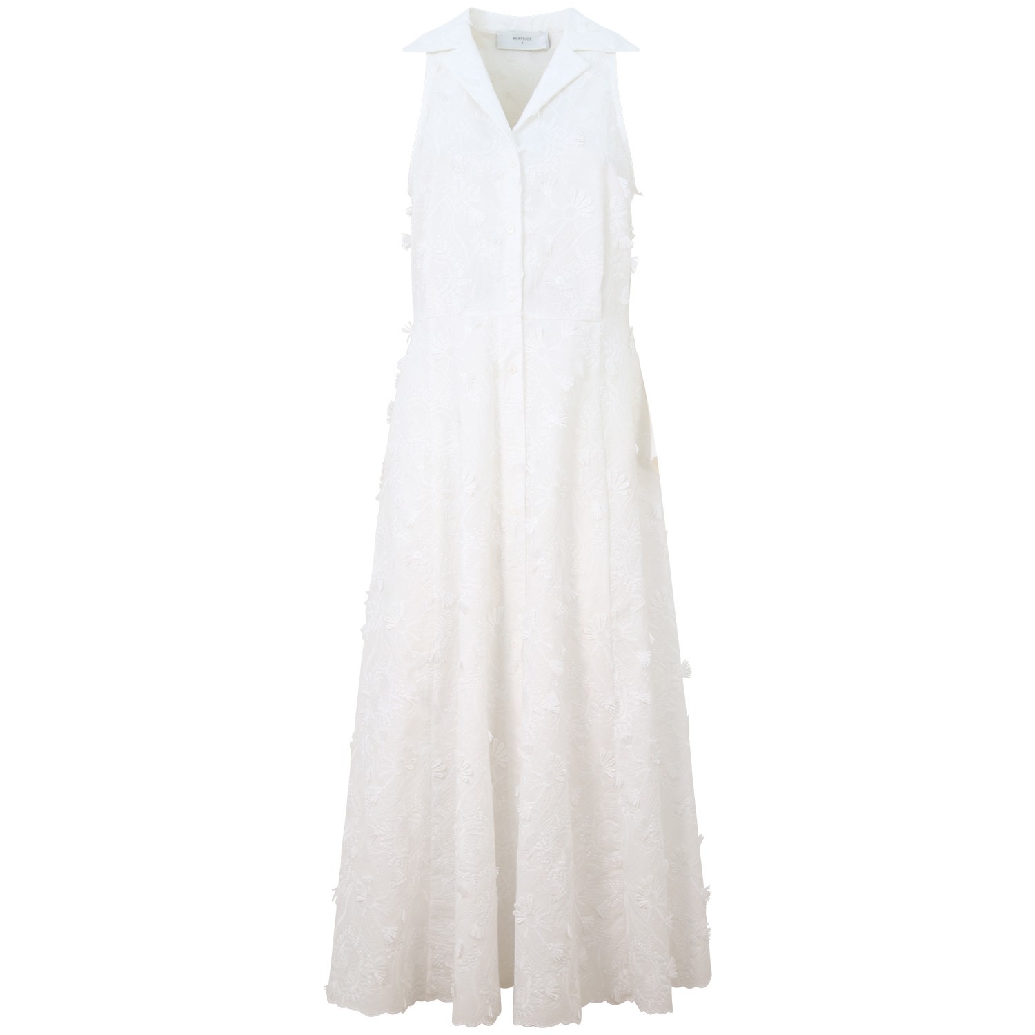 Abito bianco ricamato per donna