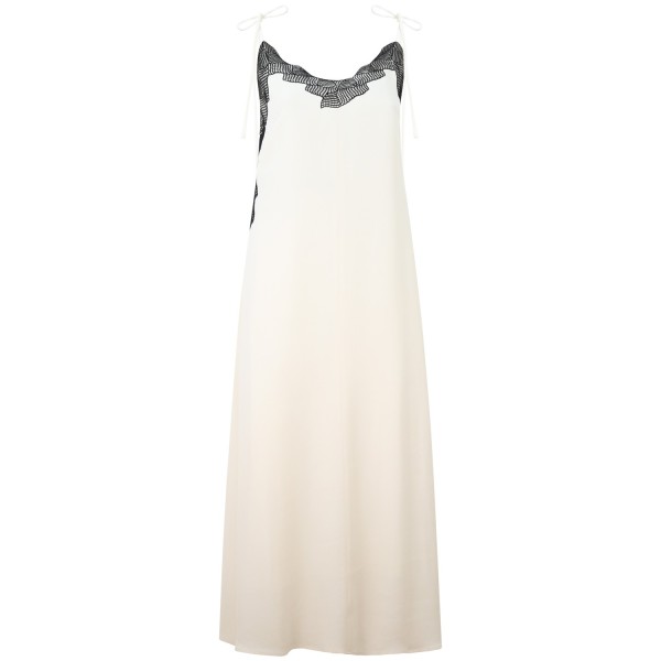 Abito avorio con pizzo per donna