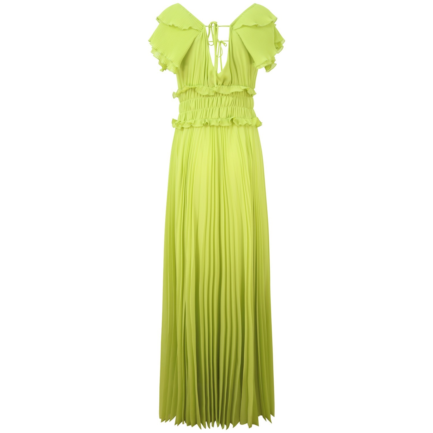 Abito verde in chiffon per donna