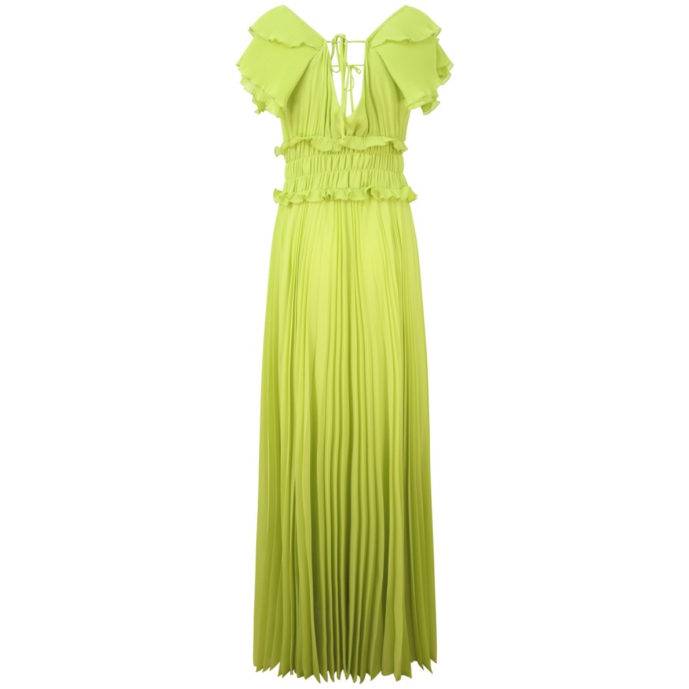 Abito verde in chiffon per donna