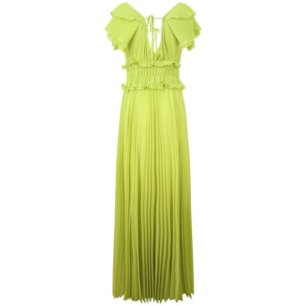 Abito verde in chiffon per donna