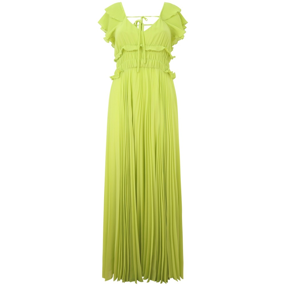Abito verde in chiffon per donna