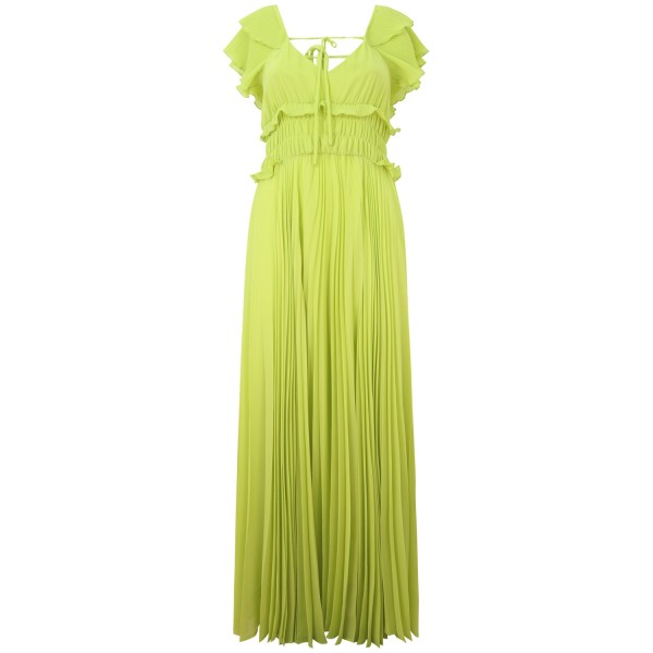 Abito verde in chiffon per donna