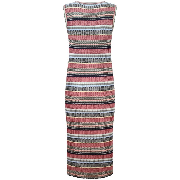 Abito lungo in maglia multicolor per donna