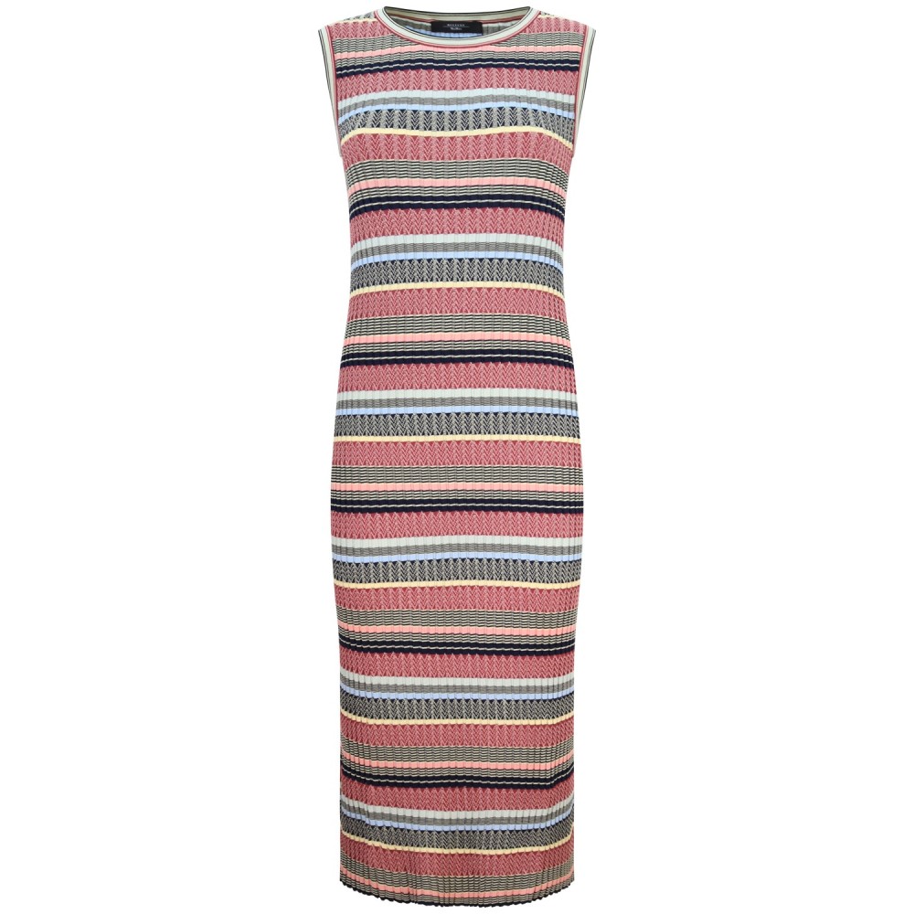 Abito lungo in maglia multicolor per donna