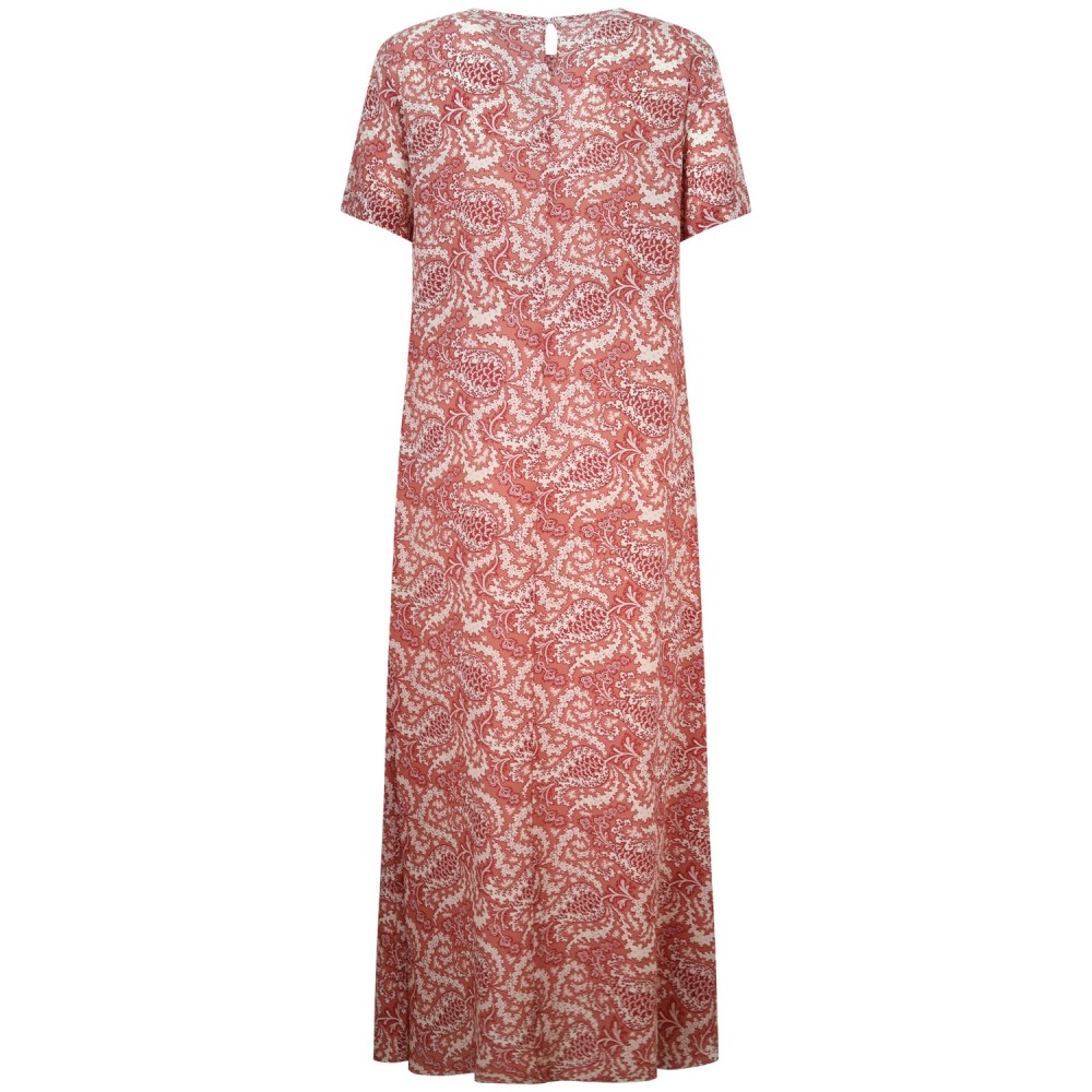 Abito lungo rosa a fantasia  per donna