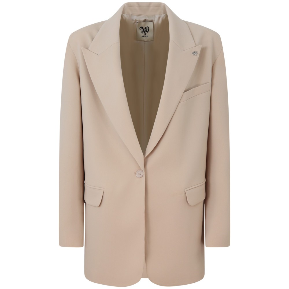 Giacca over 'BELLA' rosa cipria  per donna