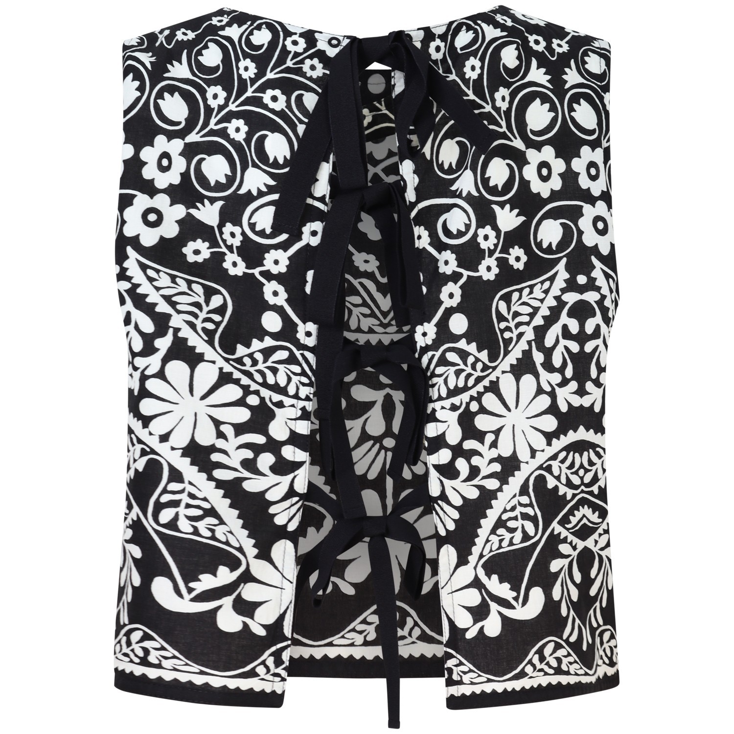 Top a fantasia bianco e nero  per donna 2
