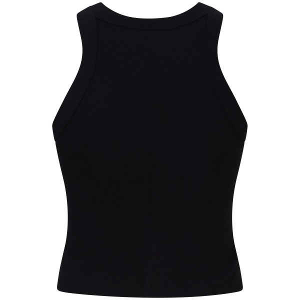 Top nero con logo per donna