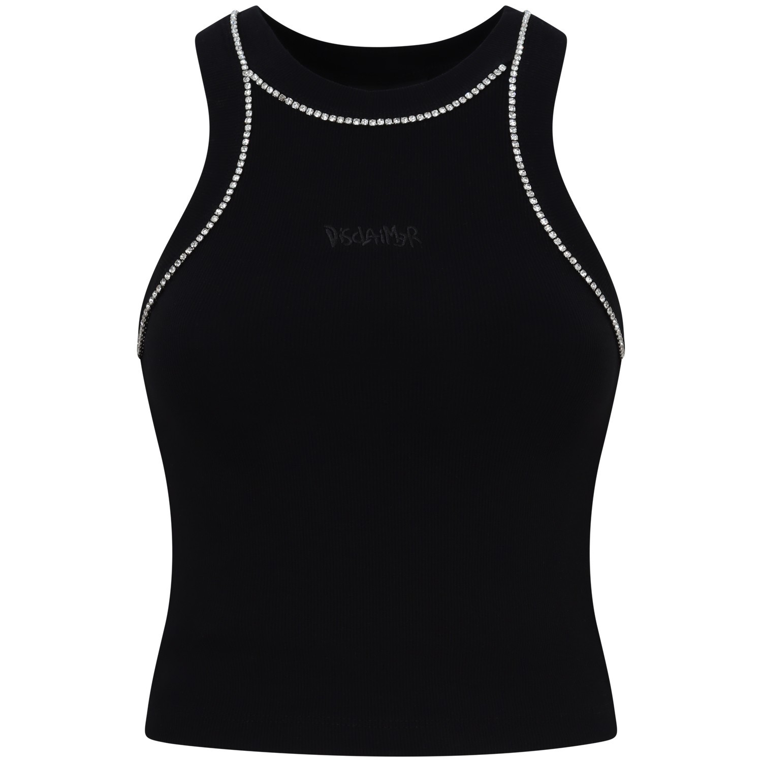 Top nero con strass per donna 2