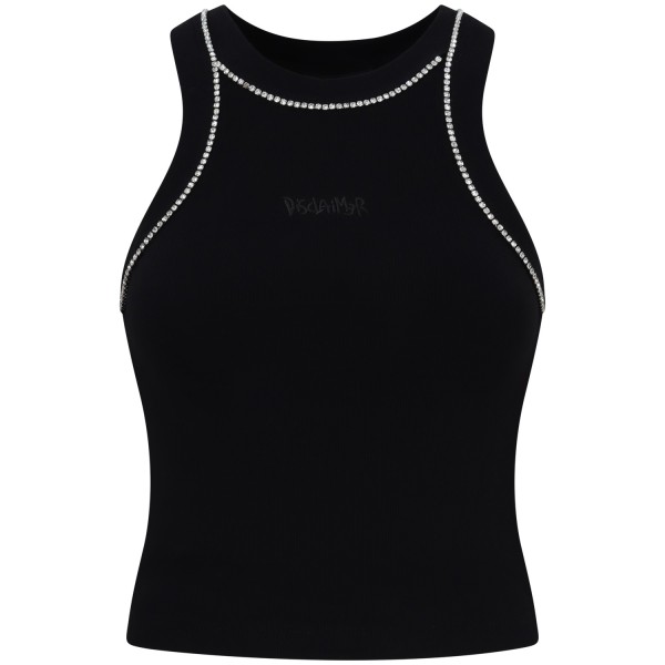 Top nero con strass per donna
