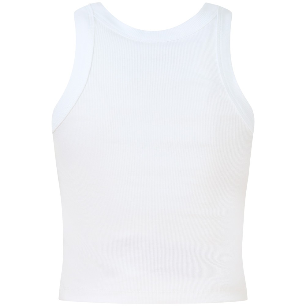 Top bianco con strass per donna