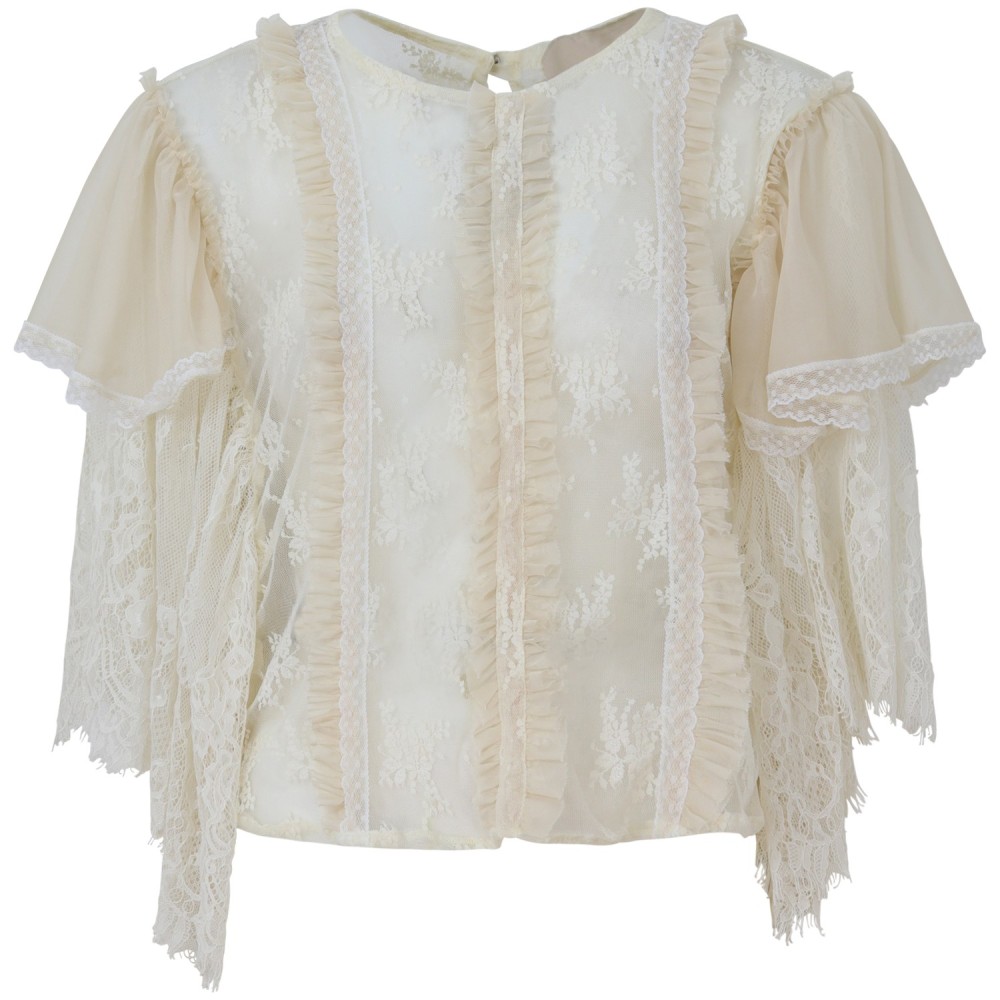 Top 'TAMARA' con balze bianca per donna