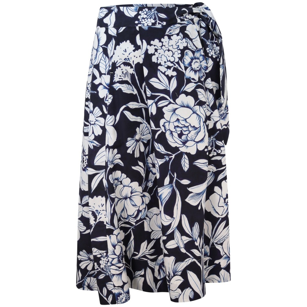 Gonna fantasia floreale blu per donna