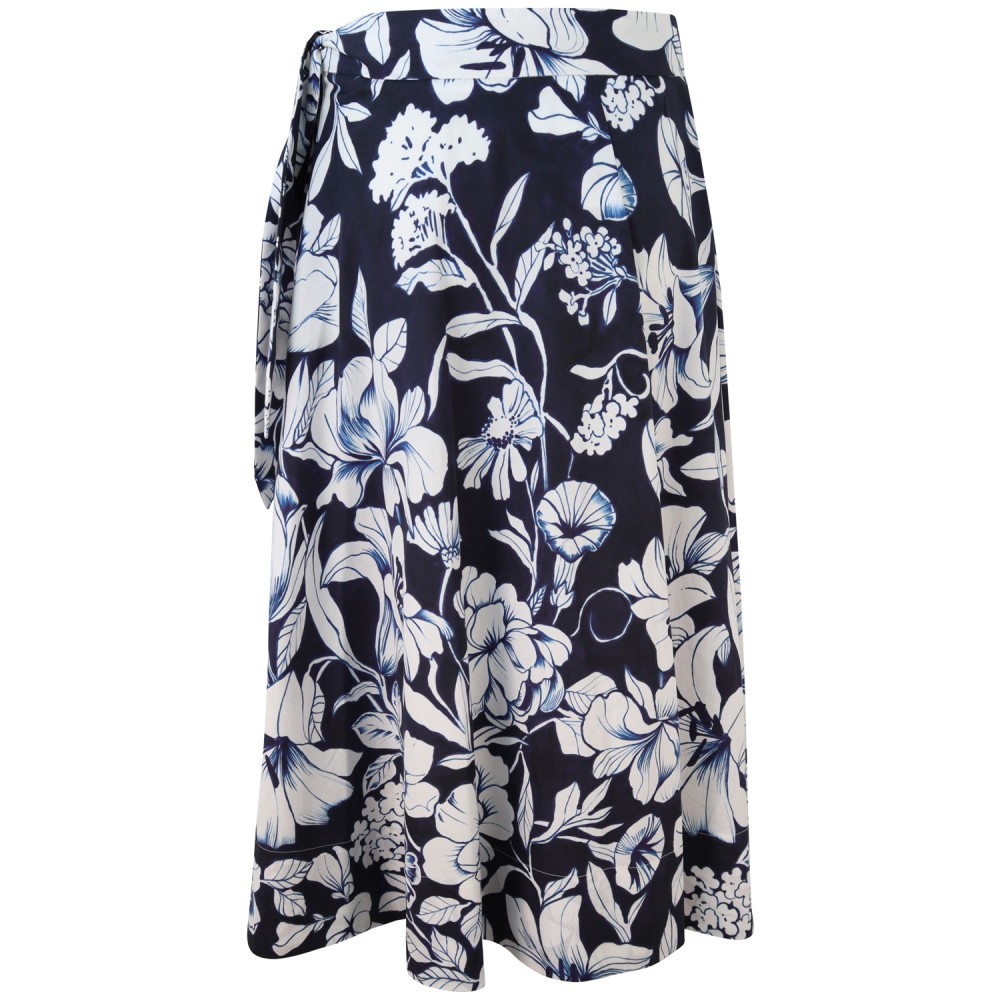 Gonna fantasia floreale blu per donna