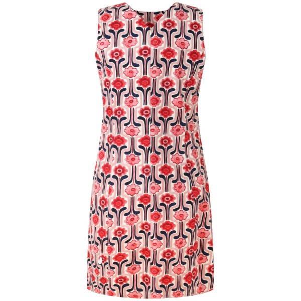 Abito fantasia rosso per donna