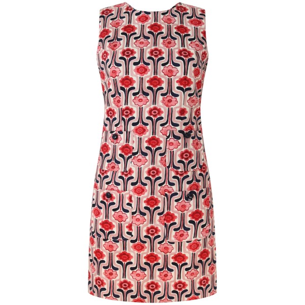 Abito fantasia rosso per donna