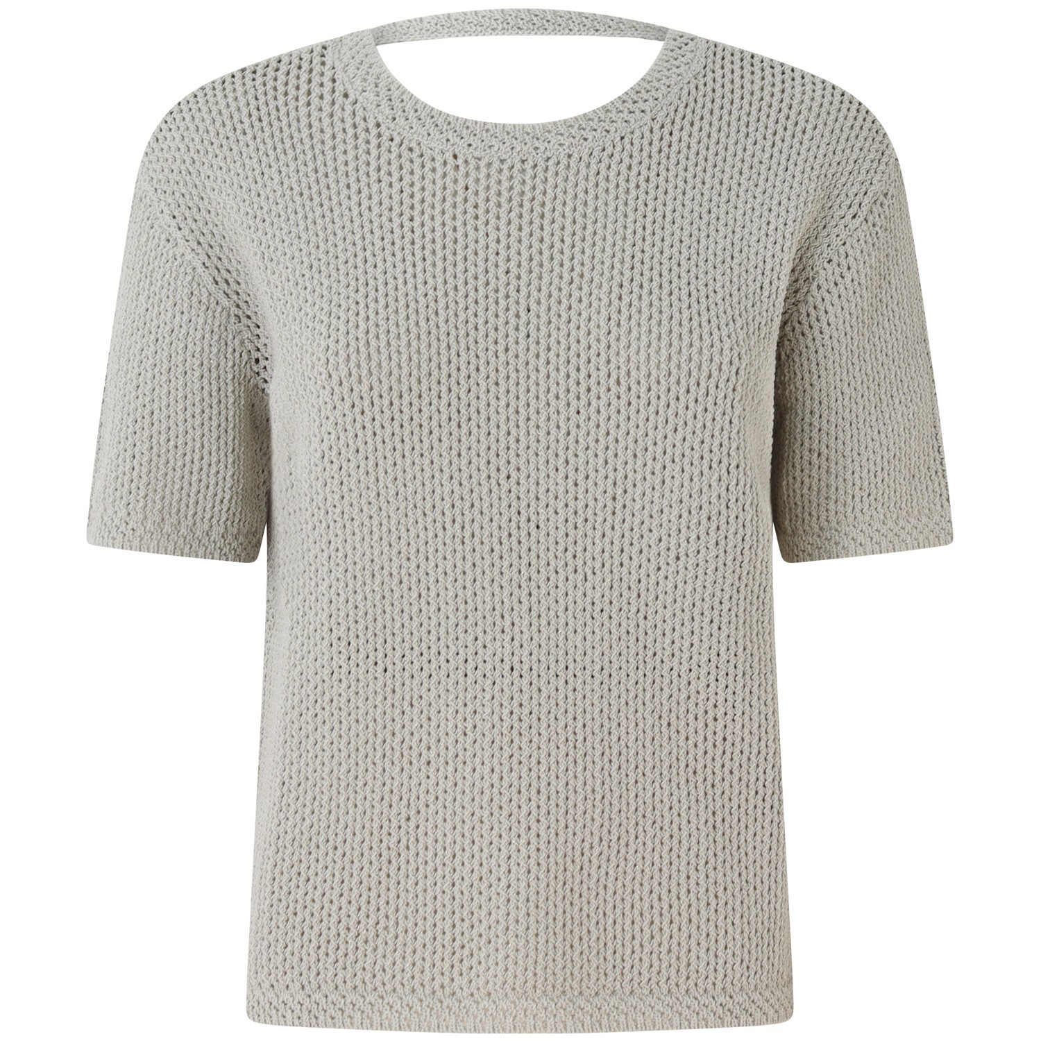 Maglioncino manica corta traforato grigio  per donna 2