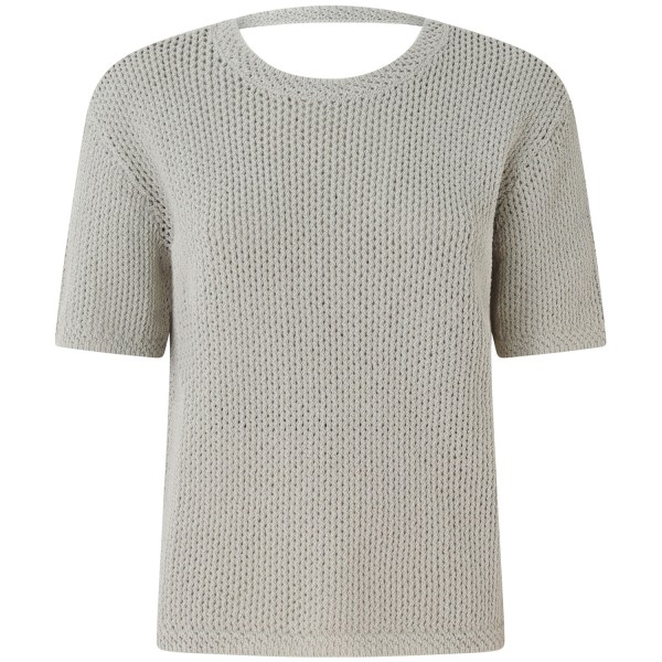 Maglioncino manica corta traforato grigio  per donna
