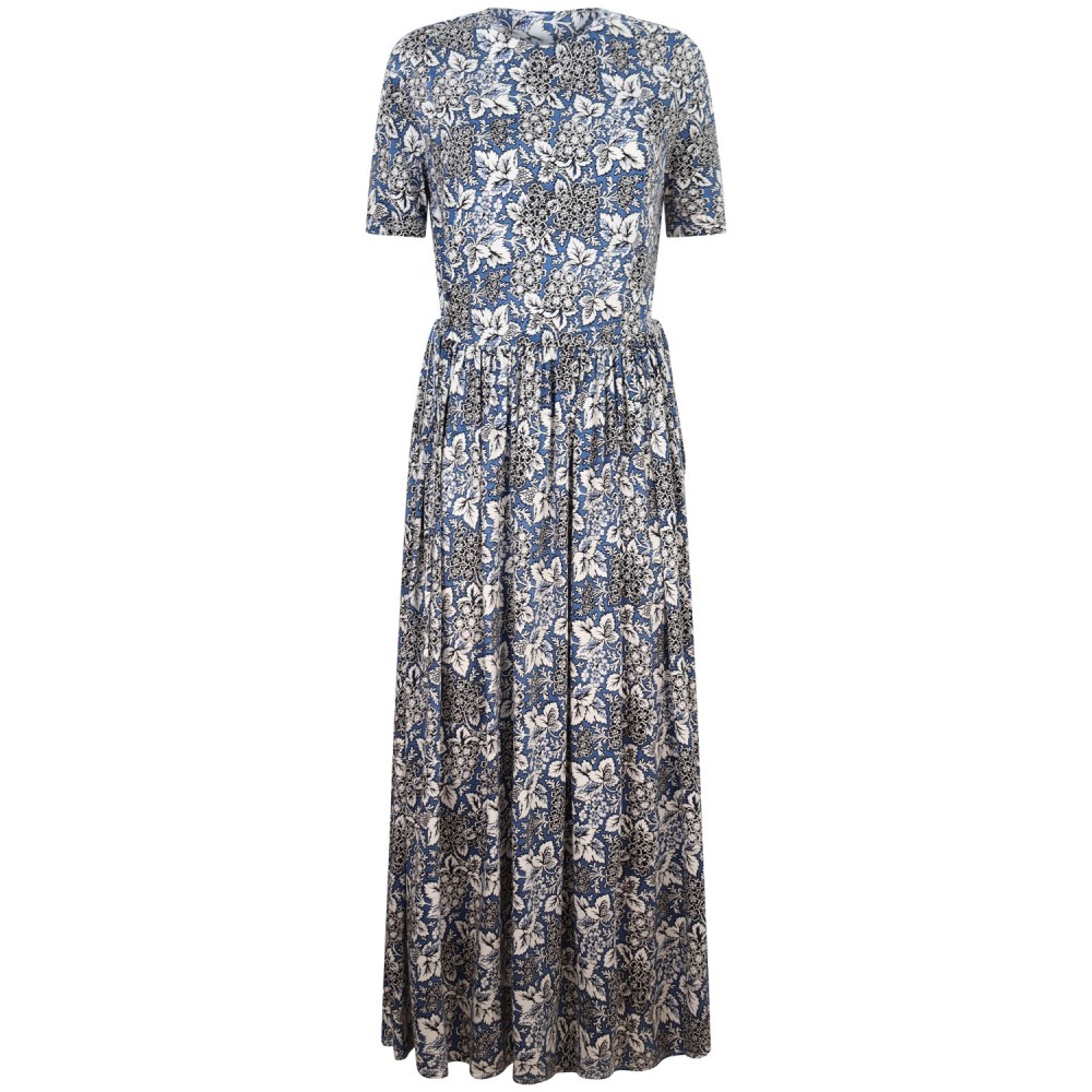 Abito a fantasia blu per donna