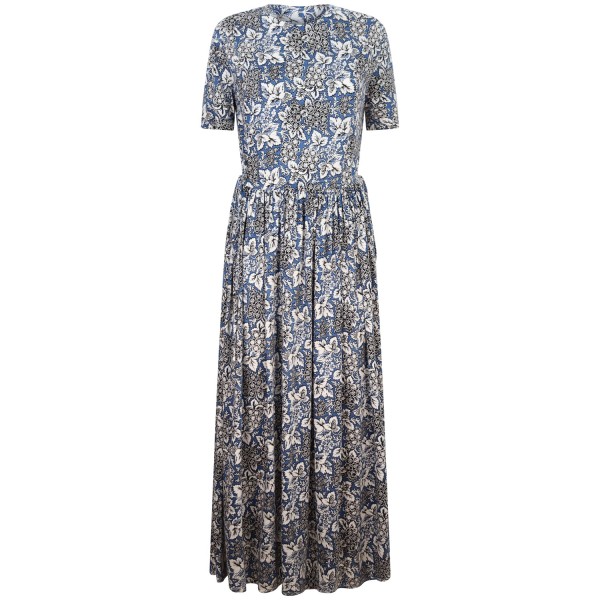 Abito a fantasia blu per donna