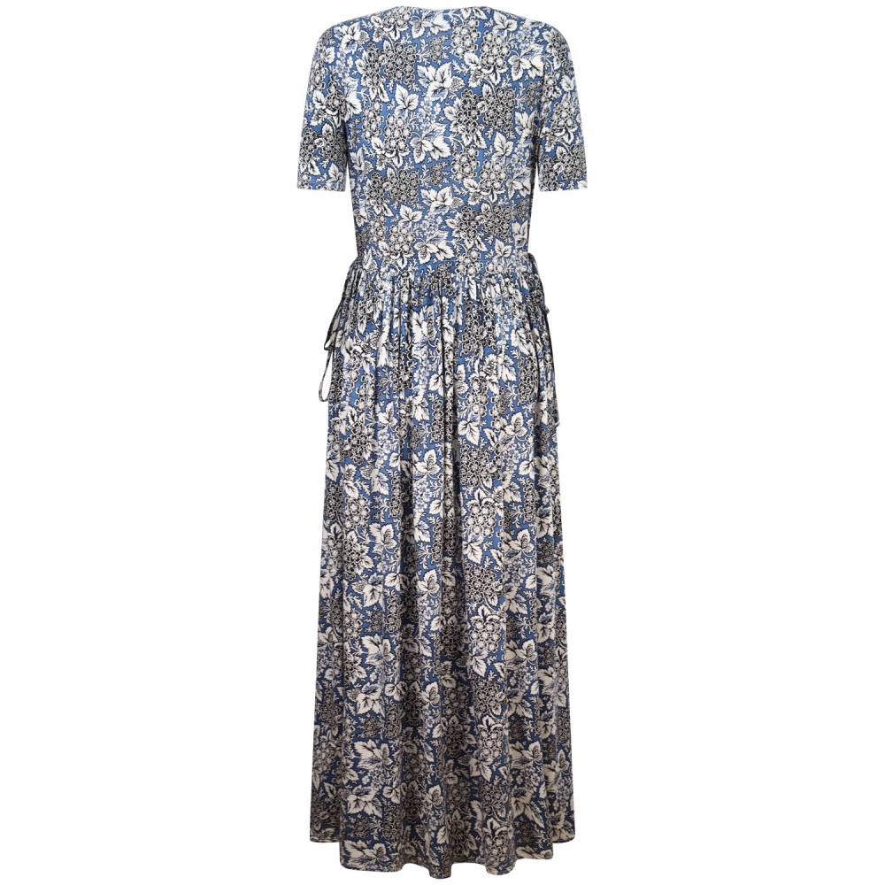 Abito a fantasia blu per donna