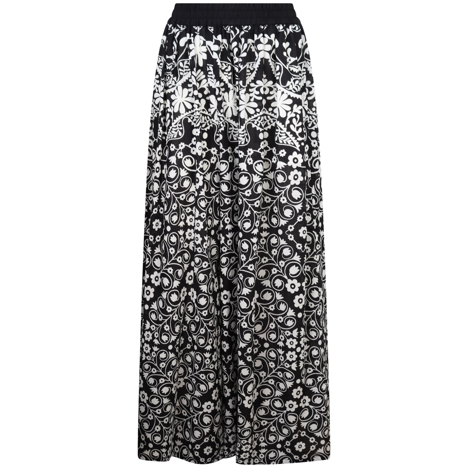 Pantalone nero con fantasia per donna