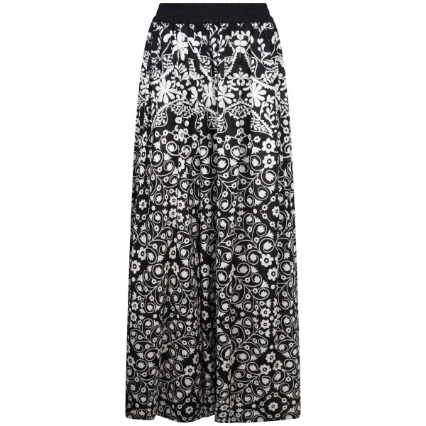 Pantalone nero con fantasia per donna