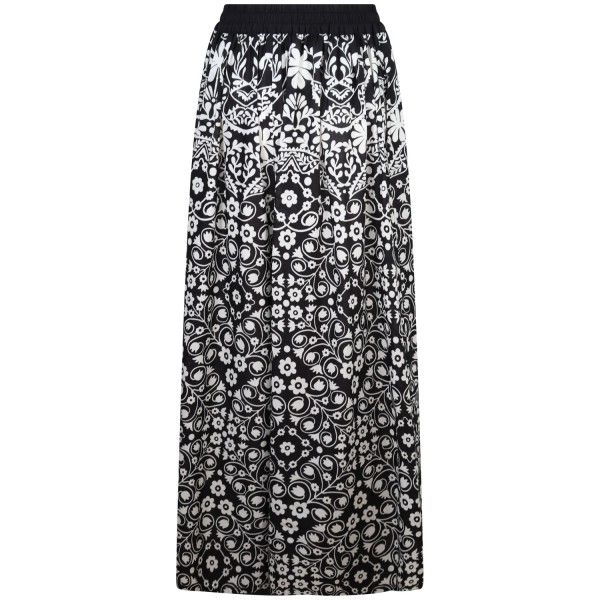 Pantalone nero con fantasia per donna