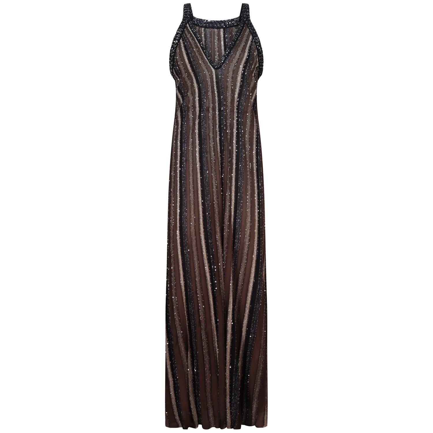 Abito in maglia marrone e nero per donna 2