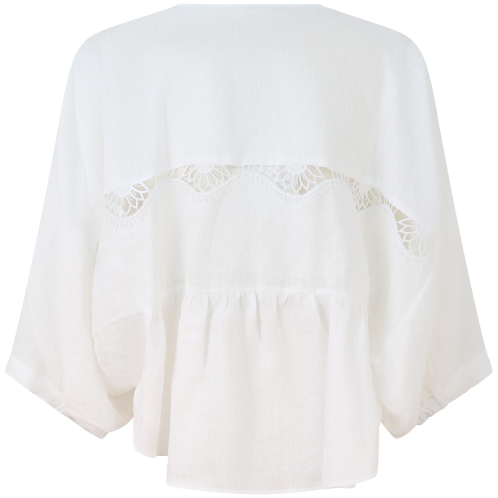 Camicia bianca con ricami per donna