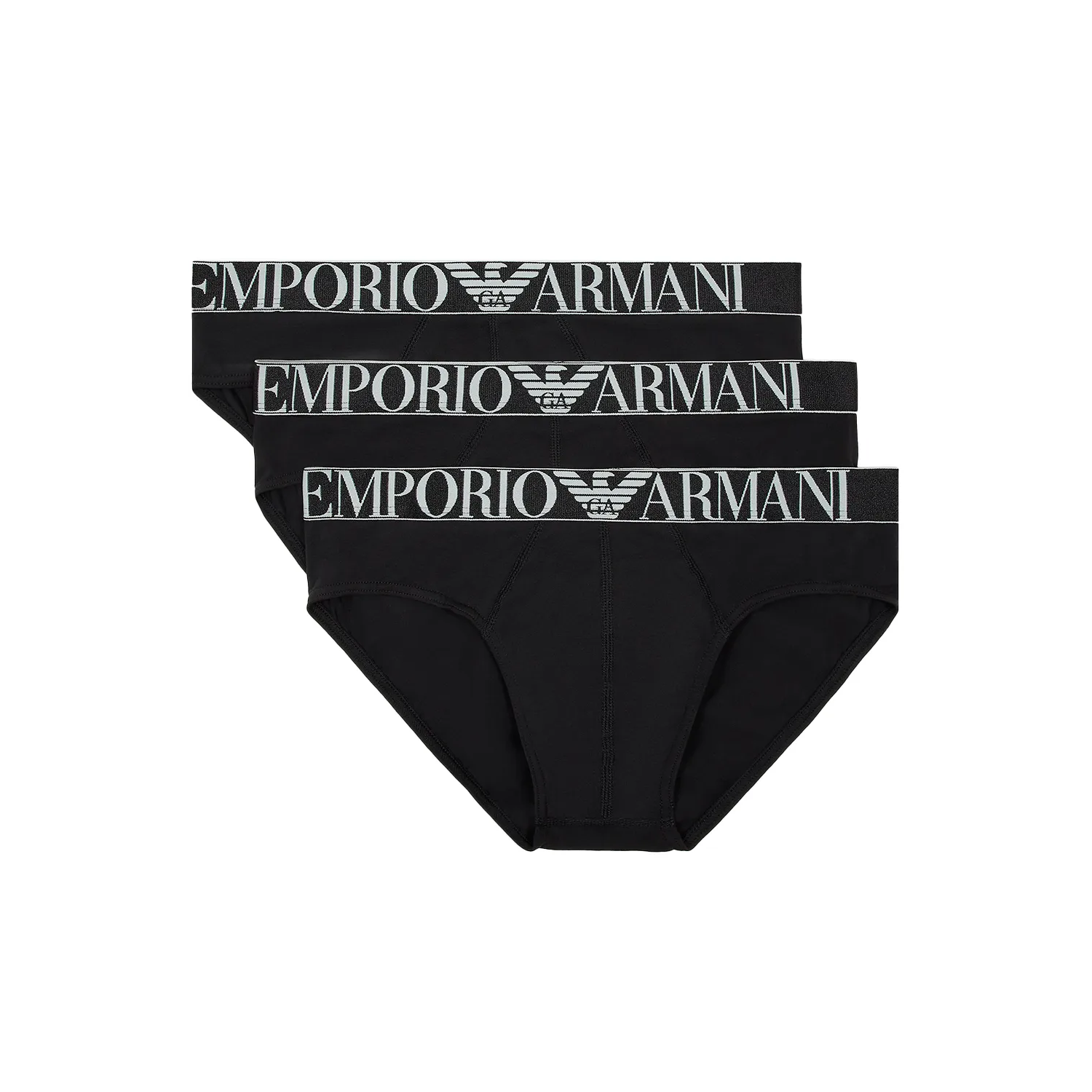 Slip 3 pack nero con logo per uomo