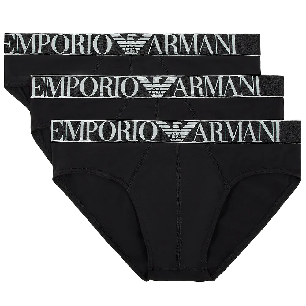 Slip 3 pack nero con logo per uomo