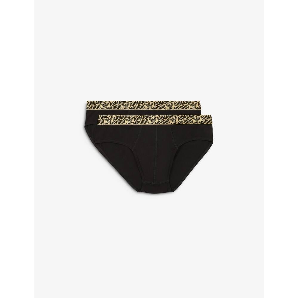 Slip 2 pack nero con logo per uomo