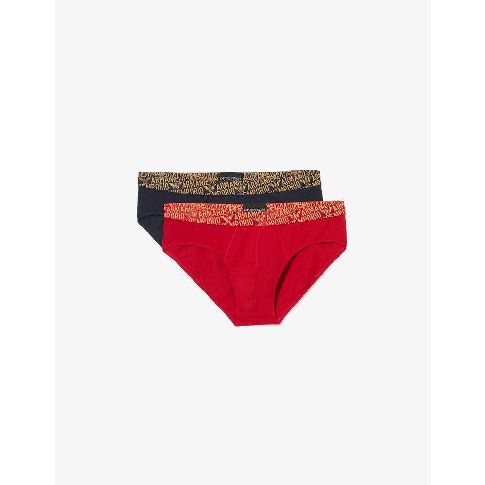 Slip 2 pack blu e rosso con logo per uomo