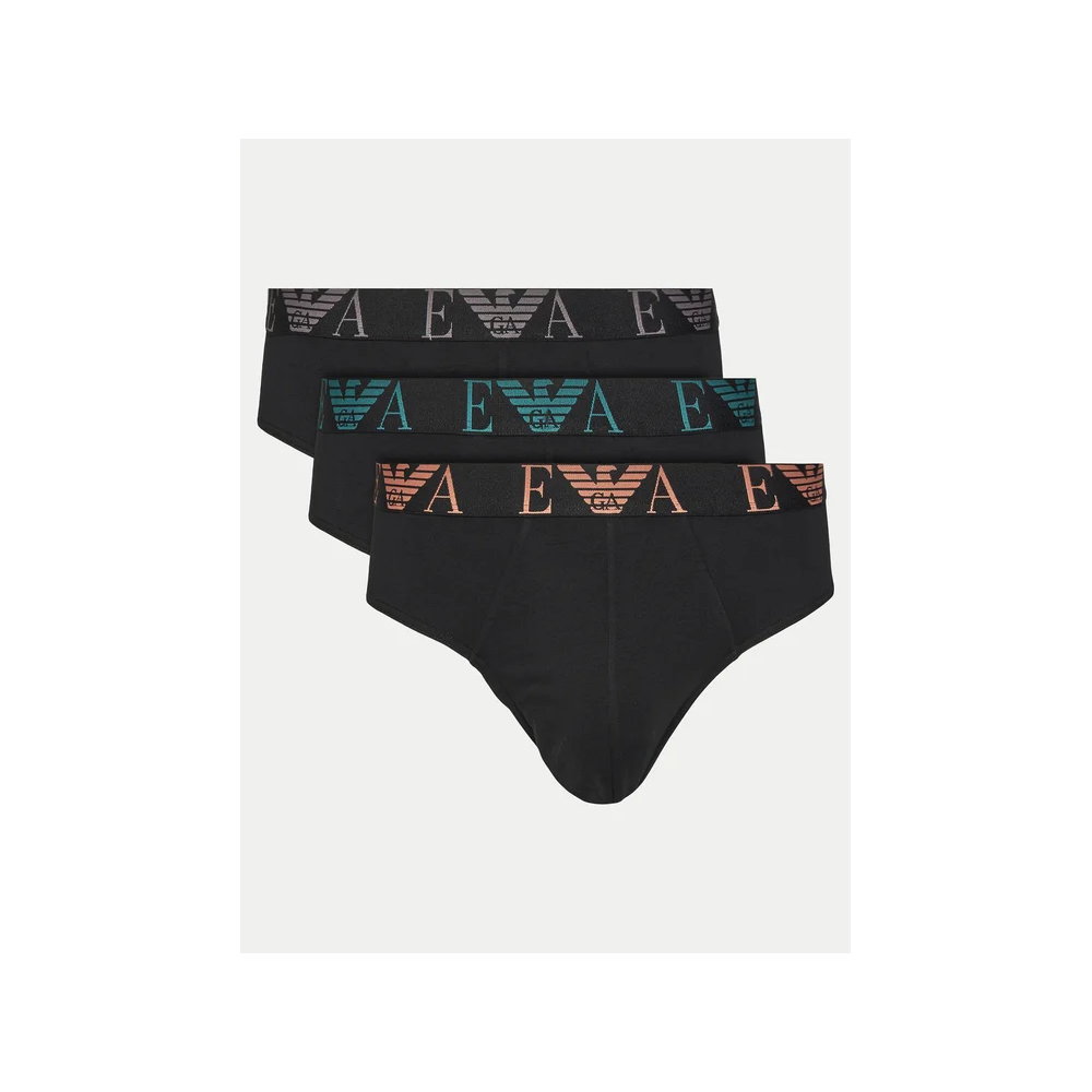 Slip 3 pack nero con logo per uomo