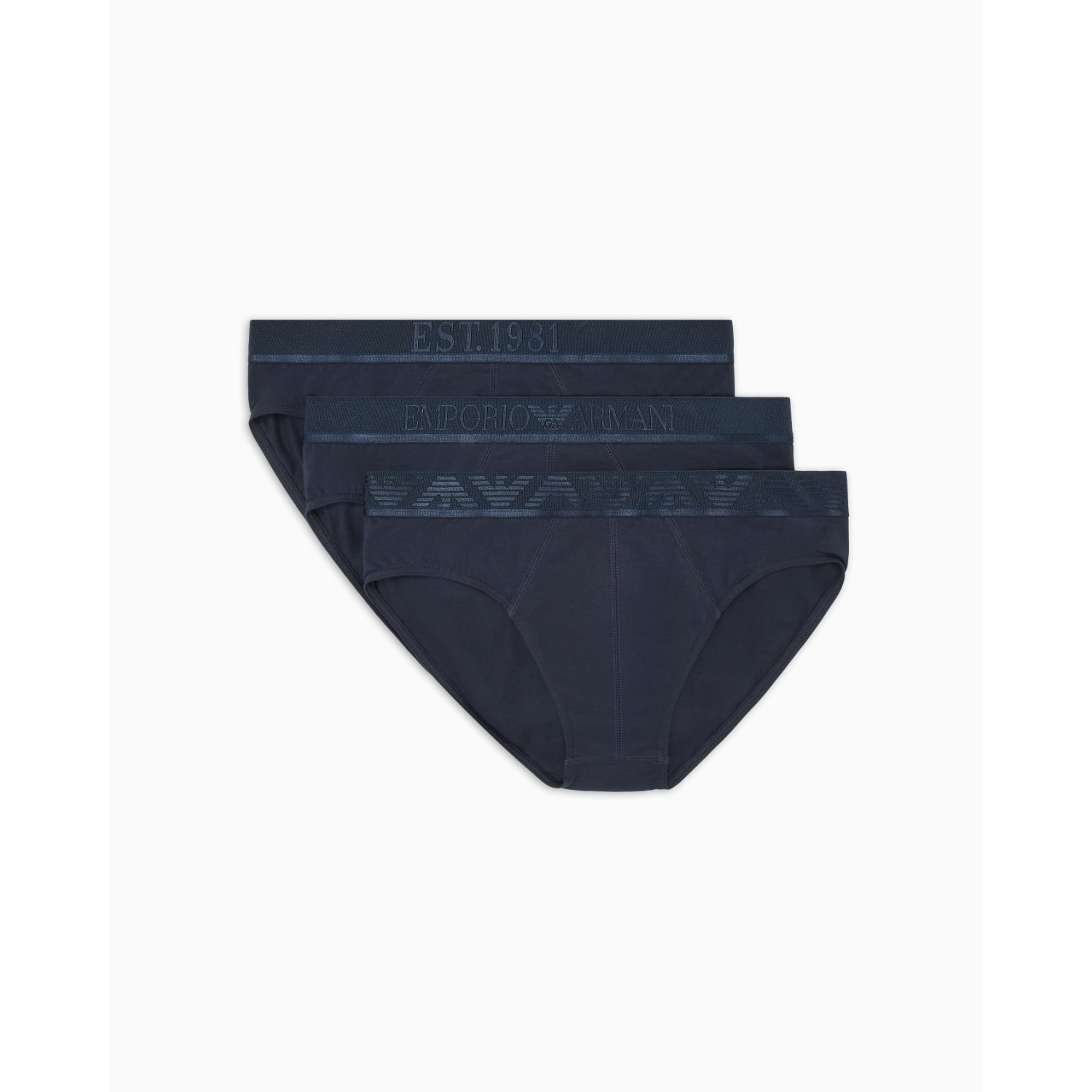 Slip 3 pack blu con logo per uomo