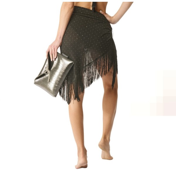 Pareo nero con strass per donna