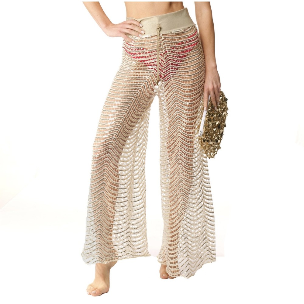 Pantalone traforato bianco per donna