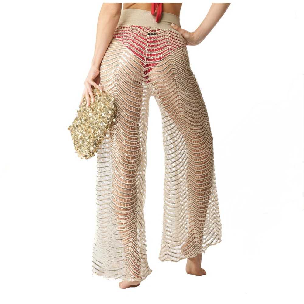 Pantalone traforato bianco per donna