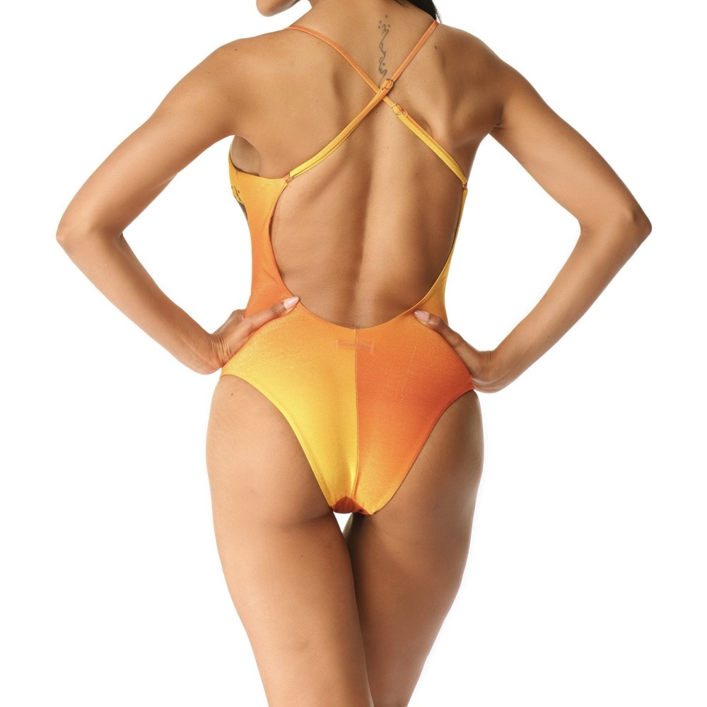 Costume intero arancione safari per donna