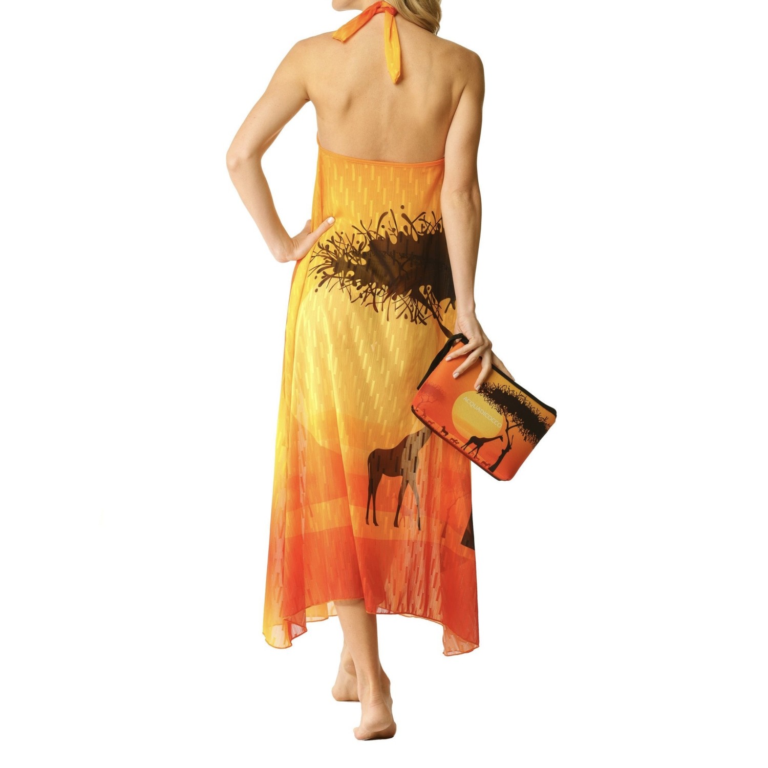 Abito arancione safari per donna 2