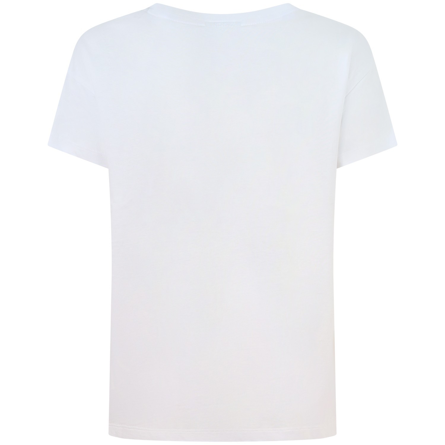 T-shirt bianca e celeste per donna 2