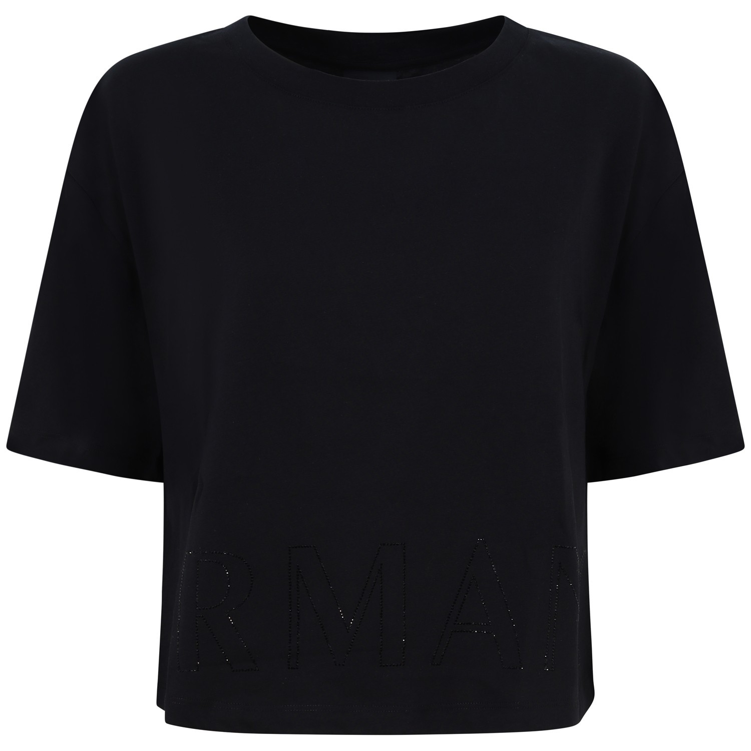 T-shirt Crop nera per donna