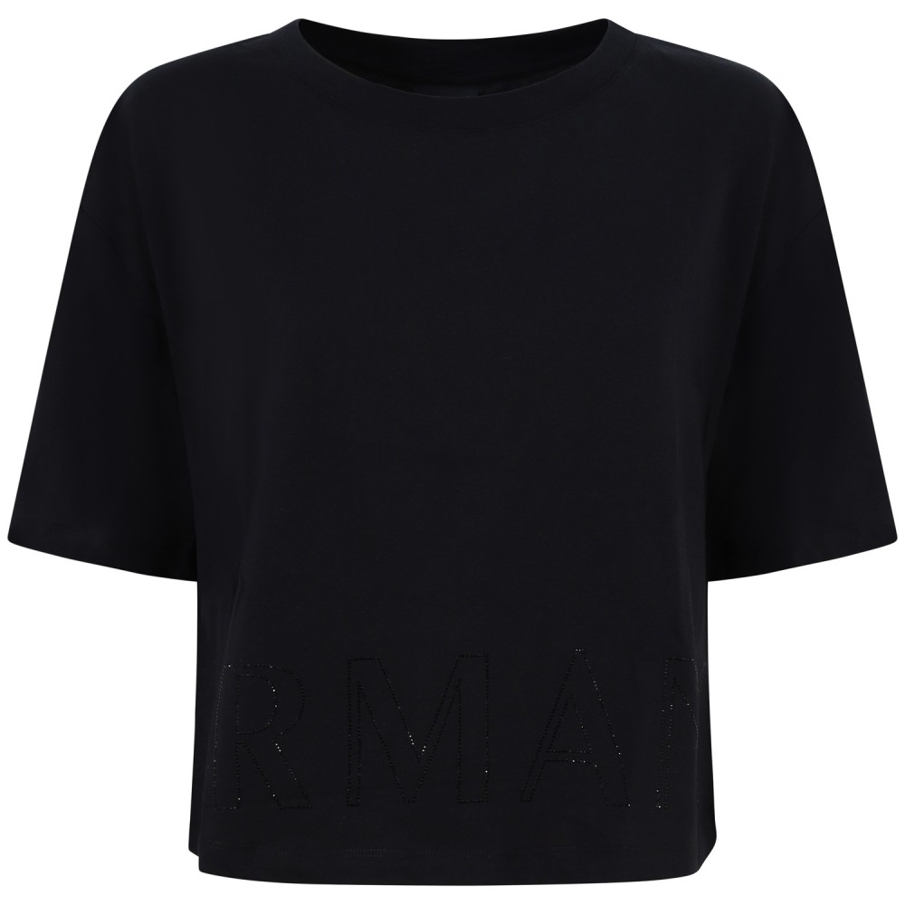 T-shirt Crop nera per donna