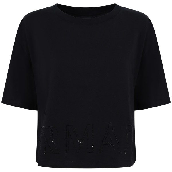 T-shirt Crop nera per donna