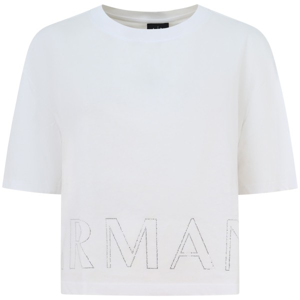 T-shirt Crop bianca per donna