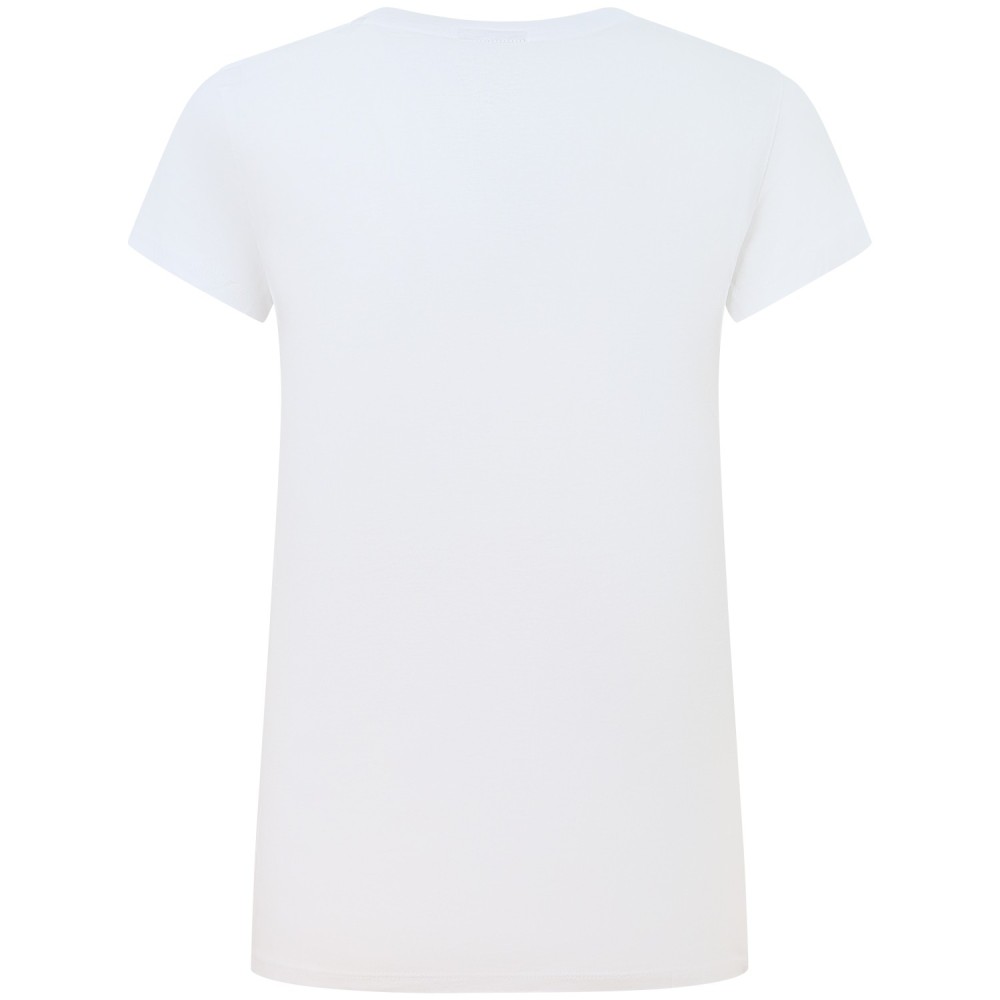 T-shirt bianca con strass per donna